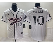 Men's Inter Miami CF #10 Lionel Messi White Cool Base Stitched Jersey