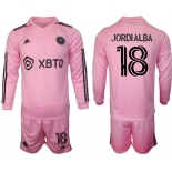 Men's Inter Miami CF #18 Jordialba 2023-24 Pink Home Soccer Jersey Suit