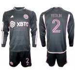 Men's Inter Miami CF #2 Yedlyn 2023-24 Black Away Soccer Jersey Suit