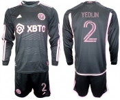 Men's Inter Miami CF #2 Yedlyn 2023-24 Black Away Soccer Jersey Suit