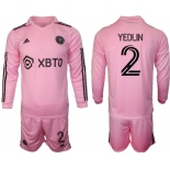 Men's Inter Miami CF #2 Yedlyn 2023-24 Pink Home Soccer Jersey Suit