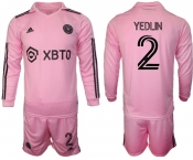 Men's Inter Miami CF #2 Yedlyn 2023-24 Pink Home Soccer Jersey Suit