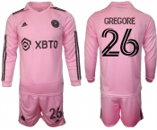 Men's Inter Miami CF #26 Gregore 2023-24 Pink Home Soccer Jersey Suit