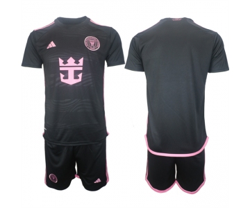 Men's Inter Miami CF Blank 2024-25 Black Away Soccer Jersey Suit