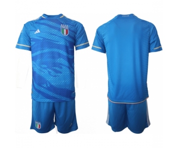 Men's Italy Blank Blue 2023-24 Home Soccer Jersey