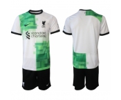 Men's Liverpool Blank 2023-24 White Green Away Soccer Jersey