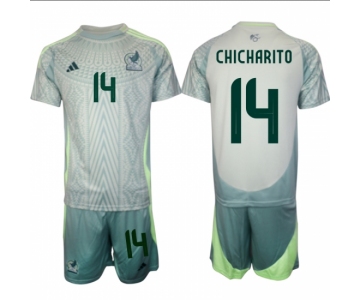 Kid Mexico #14 Chicharito 2024 Away Soccer