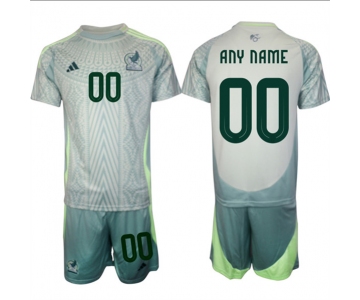 Men's Mexico Custom 2024-25 Green Away Soccer Jersey Suit