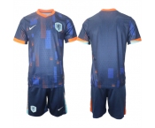 Men's Netherlands Custom Navy 2024-25 Away Soccer Jersey Suit