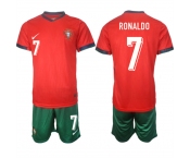 Men's Portugal Team #7 Ronaldo 2024-25 Red Home Soccer Jersey Suit