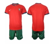 Men's Portugal Team Blank 2024-25 Red Home Soccer Jersey