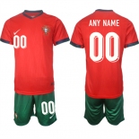 Men's Portugal Team Custom 2024-25 Red Home Soccer Jersey Suit