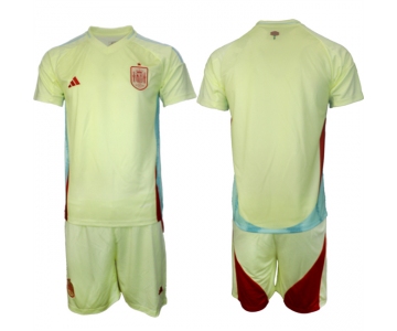 Men's Spain Team Blank 2024-25 Yellow Away Soccer Jersey Suit