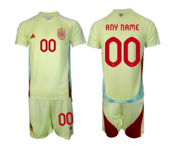 Men's Spain Team Custom 2024-25 Yellow Away Soccer Jersey Suit