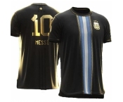 Men Argentina #10 Lion Messi Black Blue 2024 Soccer Jersey