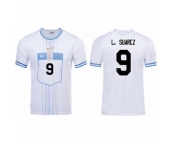 Men Uruguay #9 Luis Suarez Soccer 2024 Jersey White