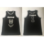 Black Panther Wakanda 1 T'Challa Black Stitched Movie Basketball Jersey