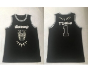 Black Panther Wakanda 1 T'Challa Black Stitched Movie Basketball Jersey