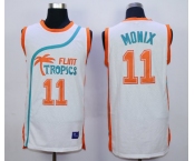 Flint Tropics 11 Ed Monix White Semi Pro Movie Stitched Basketball Jersey