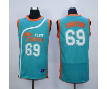 Flint Tropics 69 Downtown Teal Semi Pro Movie Stitched Basketball Jersey