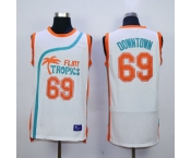 Flint Tropics 69 Downtown White Semi Pro Movie Stitched Basketball Jersey