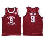 Hillman College Theater #9 Dwayne Wayne Red Mesh Stitched Movie Jersey