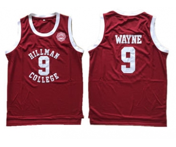 Hillman College Theater #9 Dwayne Wayne Red Mesh Stitched Movie Jersey