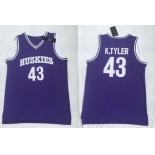 Huskies The 6th Marlon Wayans 43 Kenny Tyler Purple Stitched Movie Basketball Jersey