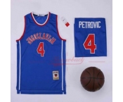 Men's Jugoslavija #4 Drazen Petrovic Blue Basketball Jersey