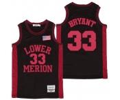 Men's Lower Merion High School #33 Kobe Bryant Black With Red Name High School Swingman Jersey