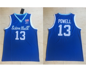 Men's Seton Hall Pirates #13 Myles Powell Blue College Basketball Swingman Stitched Jersey