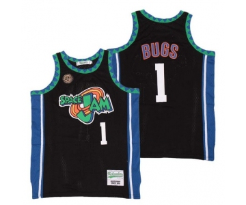 Men's Space Jam #1 Bugs Bunny Black Soul Swingman Basketball Jersey