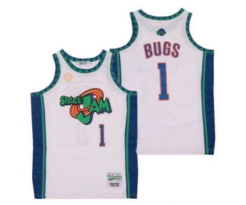 Men's Space Jam #1 Bugs Bunny White Soul Swingman Basketball Jersey