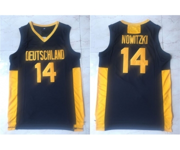 Men's The Movie Deutschland #14 Dirk Nowitzki Navy Blue College Basketball Jersey