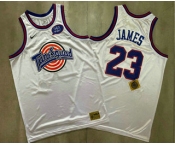 Men's The Movie Space Jam #23 LeBron James White Soul AU Basketball Jersey