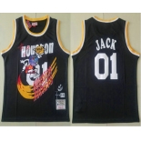 Travis Scott X Br X Mitchell Ness Houston Rockets #01 Jack Black Basketball Swingman Stitched Throwback Jersey