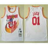 Travis Scott X Br X Mitchell Ness Houston Rockets #01 Jack White Basketball Swingman Stitched Throwback Jersey