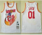 Travis Scott X Br X Mitchell Ness Houston Rockets #01 Jack White Basketball Swingman Stitched Throwback Jersey