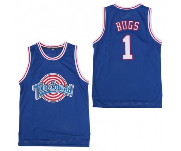 Tune Squad 1 Bugs Blue Stitched Movie Basketball Jersey