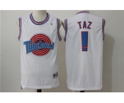 Tune Squad 1 Taz White Stitched Movie Jersey