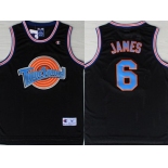 Tune Squad 6 James Black Stitched Movie Basketball Jersey