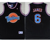 Tune Squad 6 James Black Stitched Movie Basketball Jersey