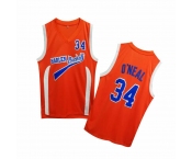 Uncle Drew Harlem Buckets 34 Shaquille O'Neal Orange Movie Basketball Jersey