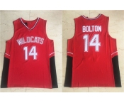 Wildcats #14 Troy Bolton High School Red Soul Swingman Basketball Jersey