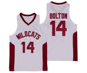 Wildcats #14 Troy Bolton High School White Soul Swingman Basketball Jersey