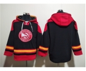 Men's Atlanta Hawks Blank Black Red Lace-Up Pullover Hoodie