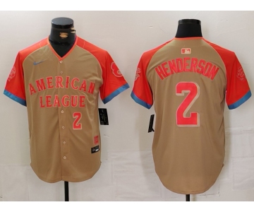 Men's Baltimore Orioles #2 Gunnar Henderson Number Cream 2024 All Star Limited Stitched Jersey