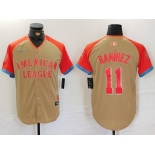 Men's Cleveland Guardians #11 Jose Ramirez Cream 2024 All Star Limited Stitched Jersey