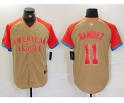 Men's Cleveland Guardians #11 Jose Ramirez Cream 2024 All Star Limited Stitched Jersey