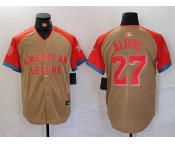 Men's Houston Astros #27 Jose Altuve Cream 2024 All Star Limited Stitched Jersey